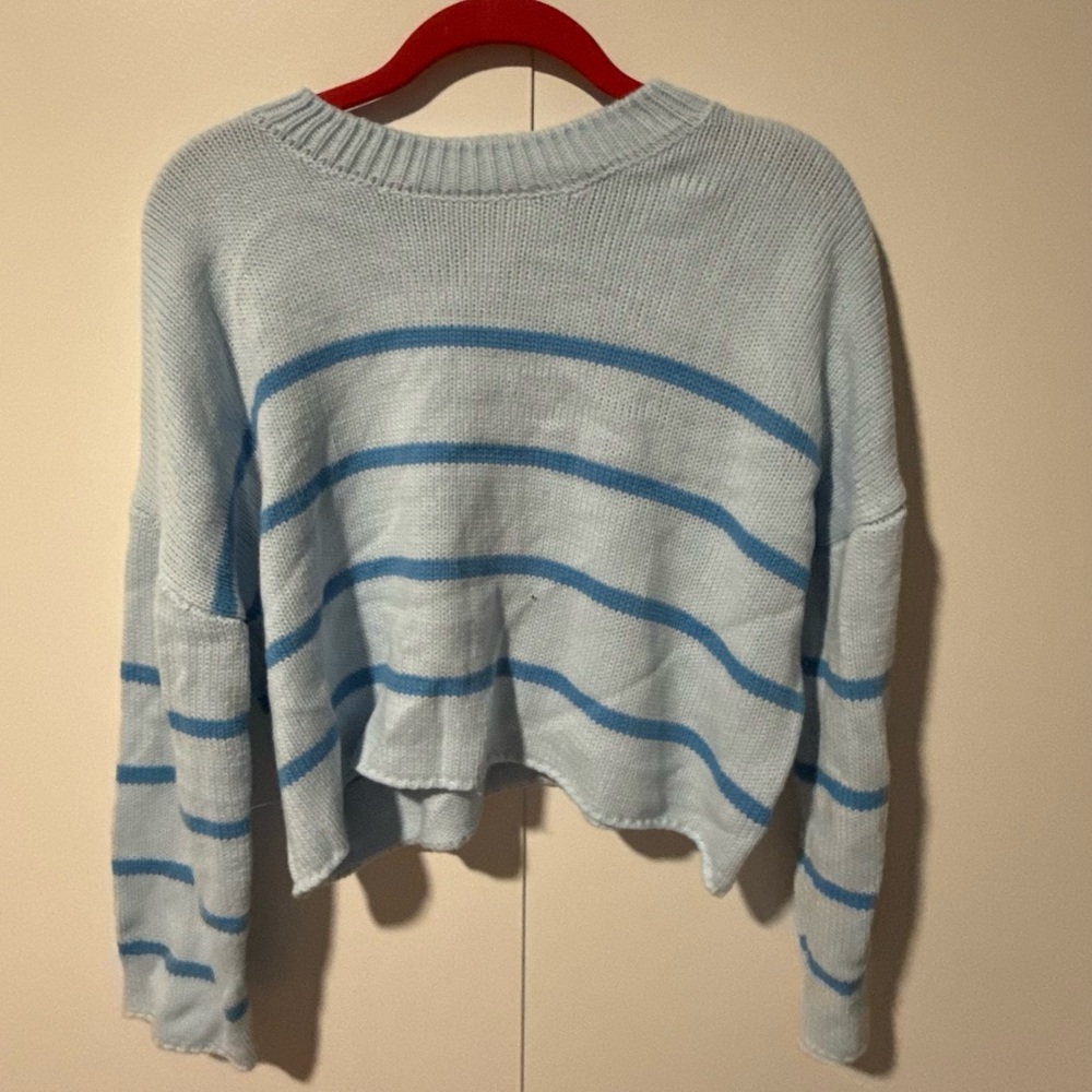 Jessica Simpson Light Blue Striped Sweater